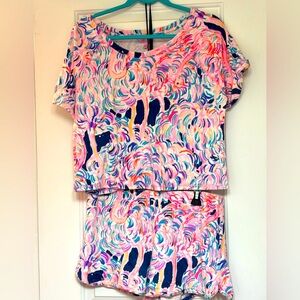 Lilly Pulitzer Pelican Pink Terry Cloth Terry Cloth Top and Shorts!